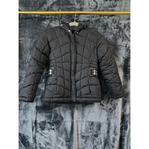 Big Chill Black Reversible Puffer Hoodie Jacket - Medium